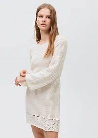 Knitted dress with lace pattern