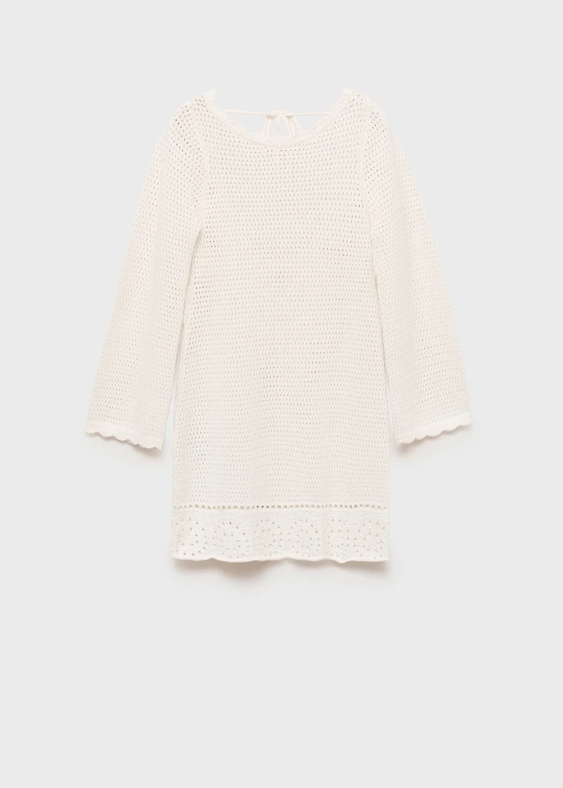 Knitted dress with lace pattern