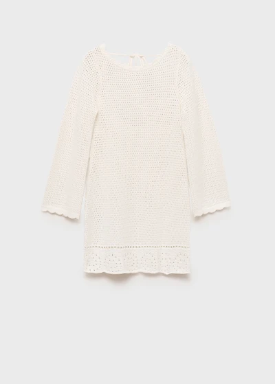 Knitted dress with lace pattern