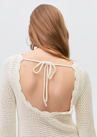 Knitted dress with lace pattern