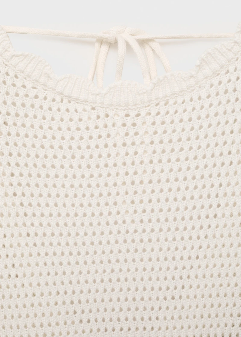 Knitted dress with lace pattern