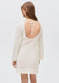 Knitted dress with lace pattern