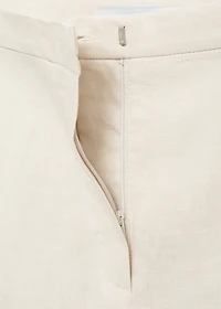 Straight-fit linen pants with pleats