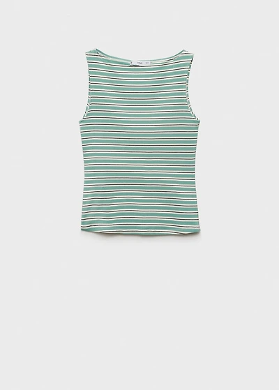Striped boat-neck top
