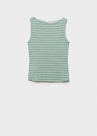 Striped boat-neck top