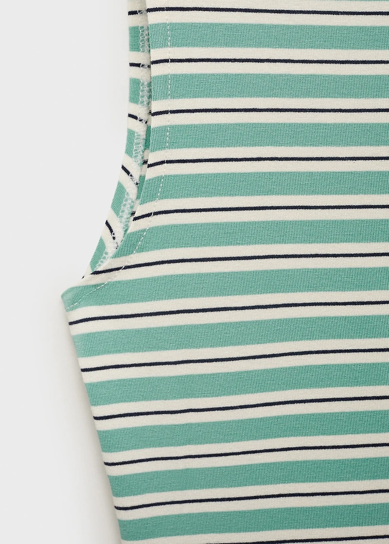 Striped boat-neck top