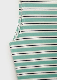 Striped boat-neck top