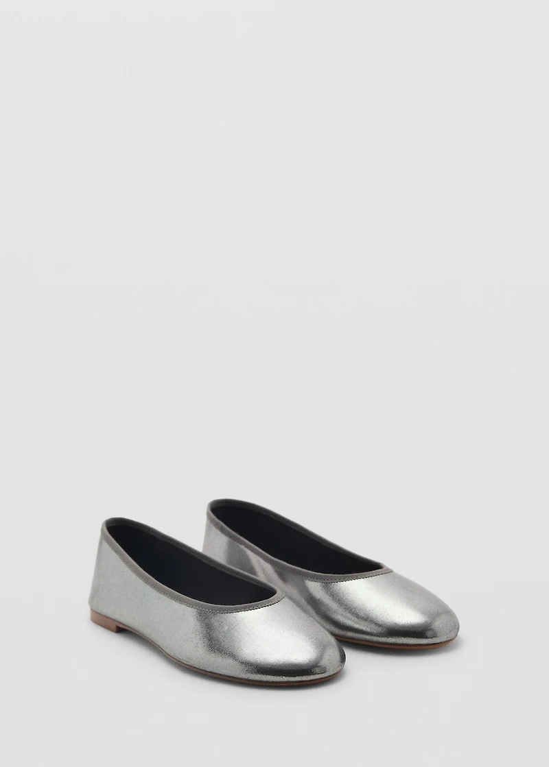 Metallic ballet flats