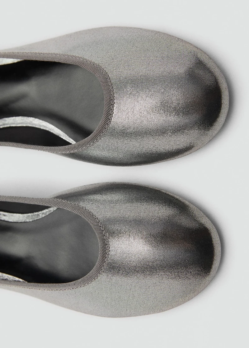 Metallic ballet flats