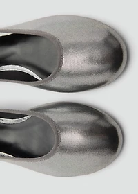 Metallic ballet flats