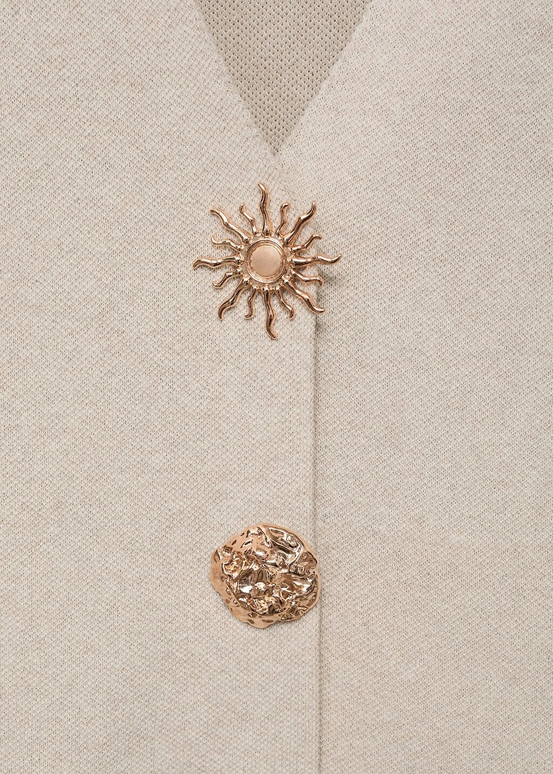 Fine-knit jacket with jewel buttons