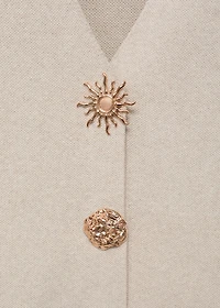 Fine-knit jacket with jewel buttons