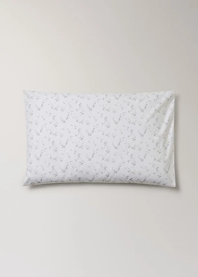 Two percale cotton floral pillowcases 50x75 cm