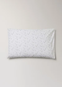 Two percale cotton floral pillowcases 50x75 cm