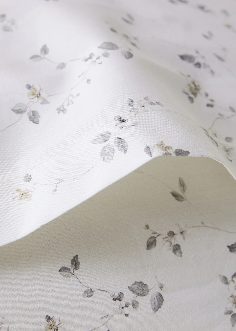 Two percale cotton floral pillowcases 50x75 cm
