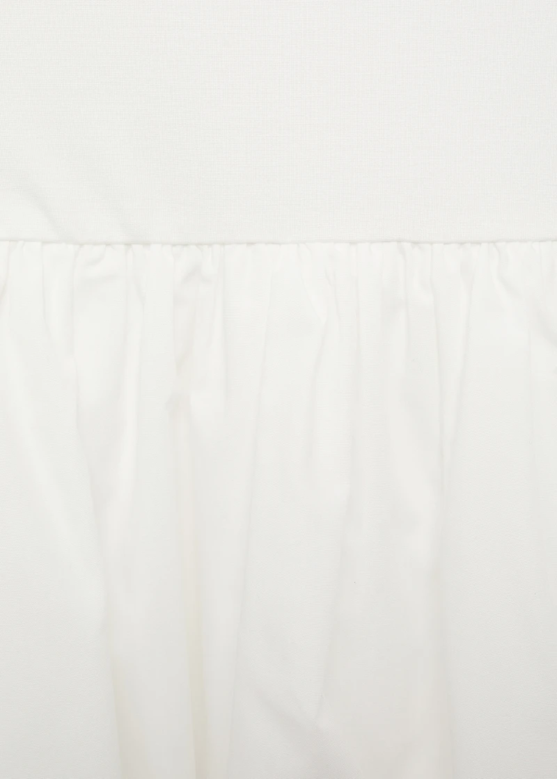 Combined dress with puffed hem