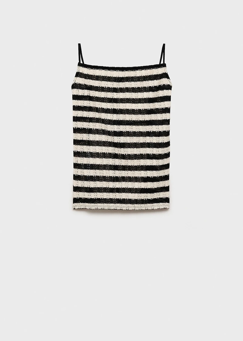Striped knitted fitted top