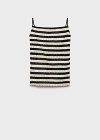 Striped knitted fitted top
