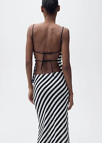 Striped knitted fitted top