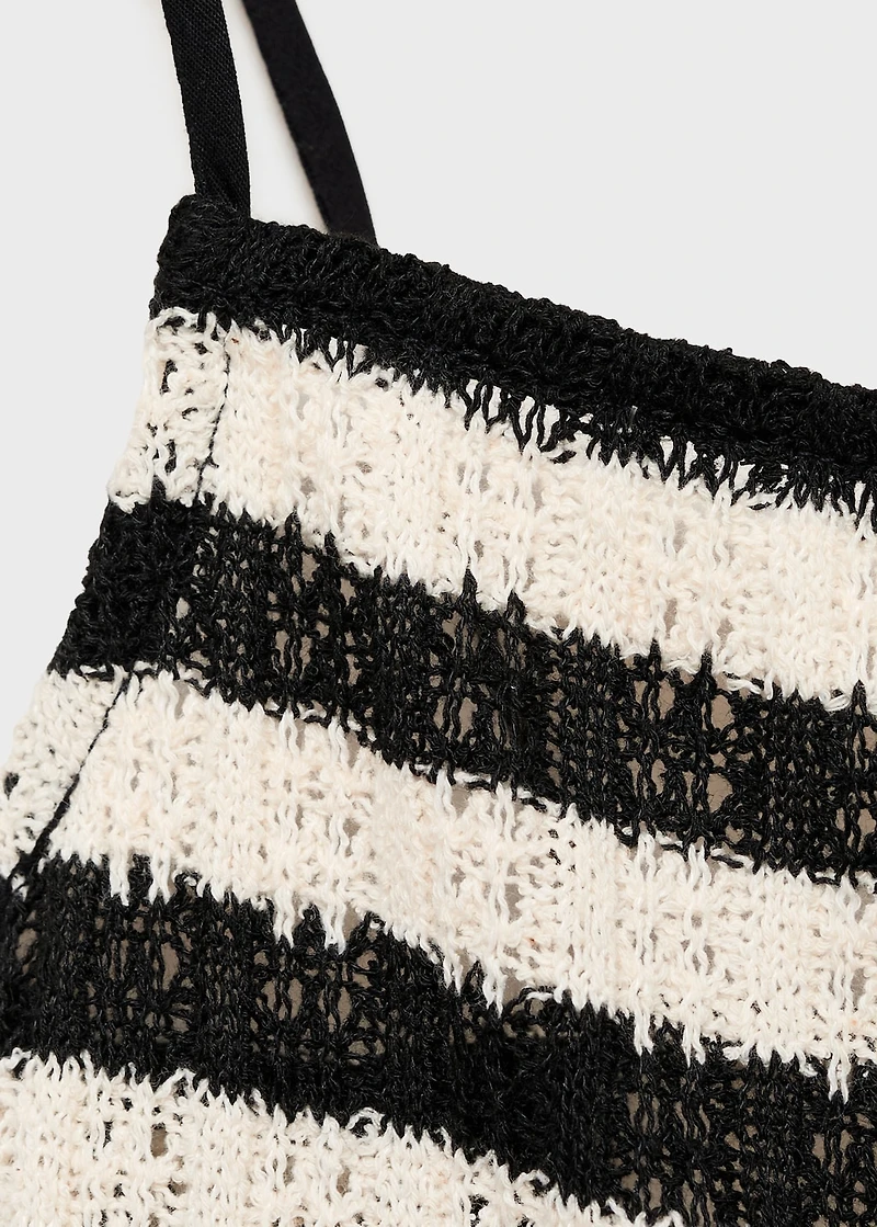 Striped knitted fitted top