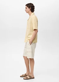 Shirt with embroidered bowling collar