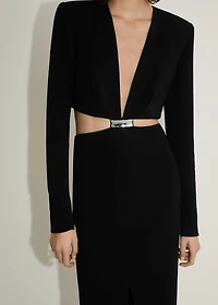 Dress with side slits and metallic detail