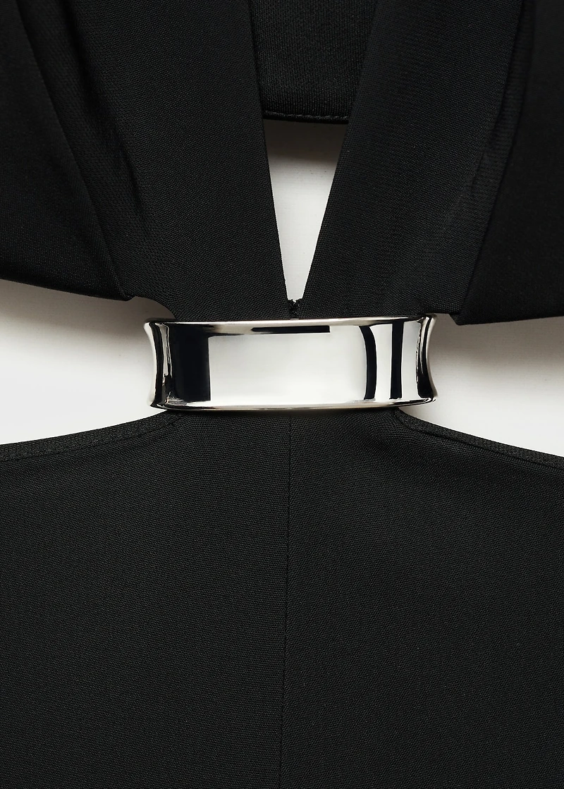 Dress with side slits and metallic detail