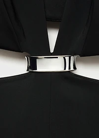 Dress with side slits and metallic detail