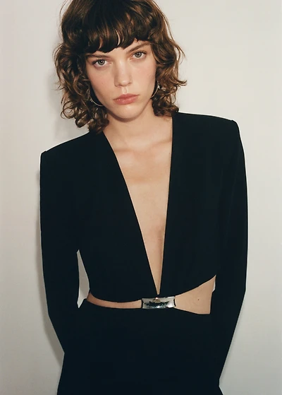 Dress with side slits and metallic detail