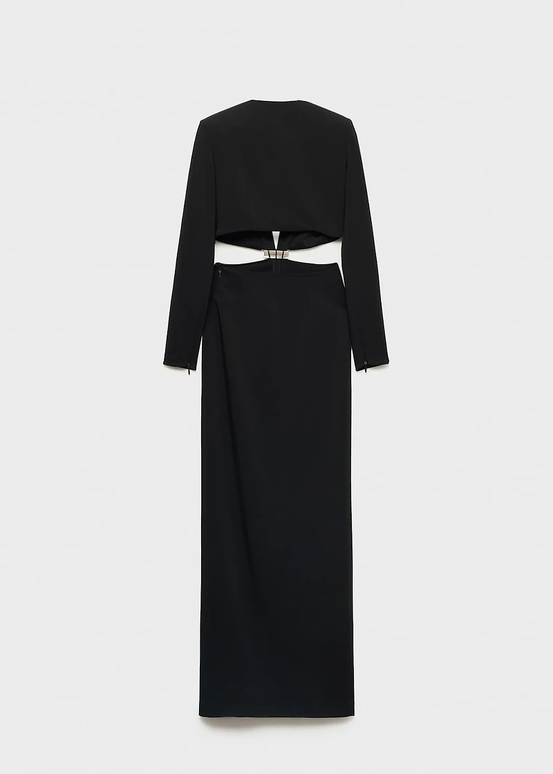 Dress with side slits and metallic detail