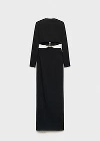 Dress with side slits and metallic detail