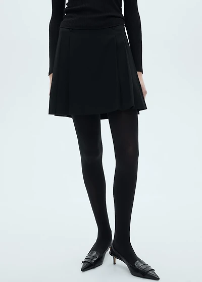 Pleated mini-skirt
