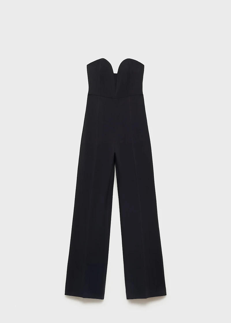 Structured sweetheart neckline jumpsuit