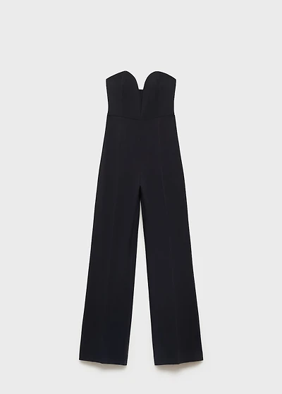 Structured sweetheart neckline jumpsuit