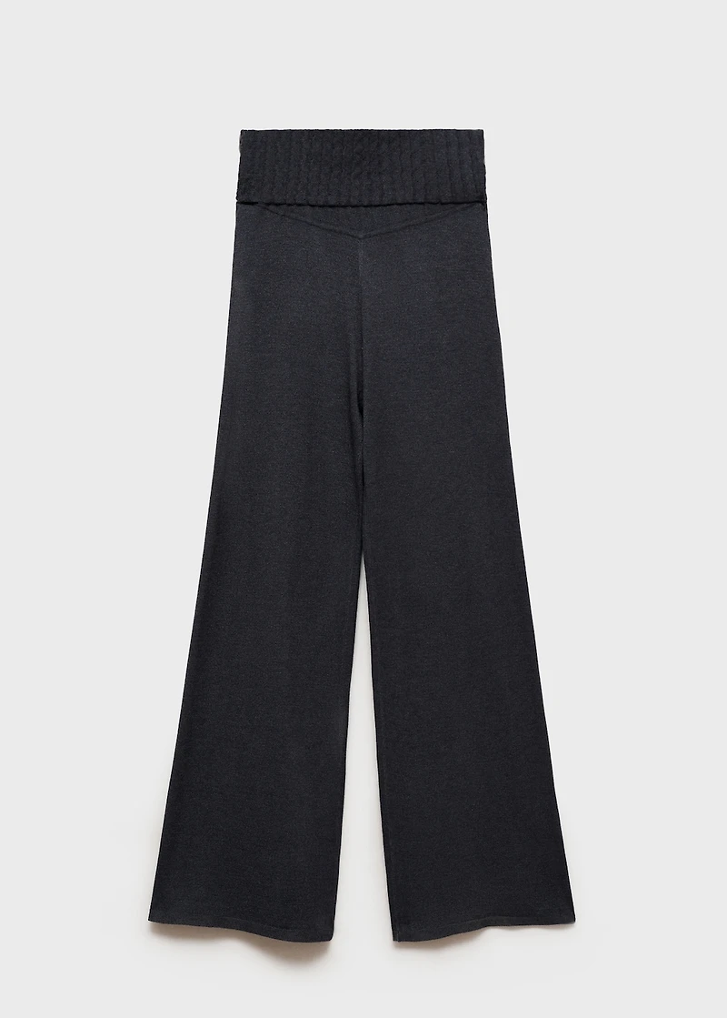 Wide leg knitted maternity pants
