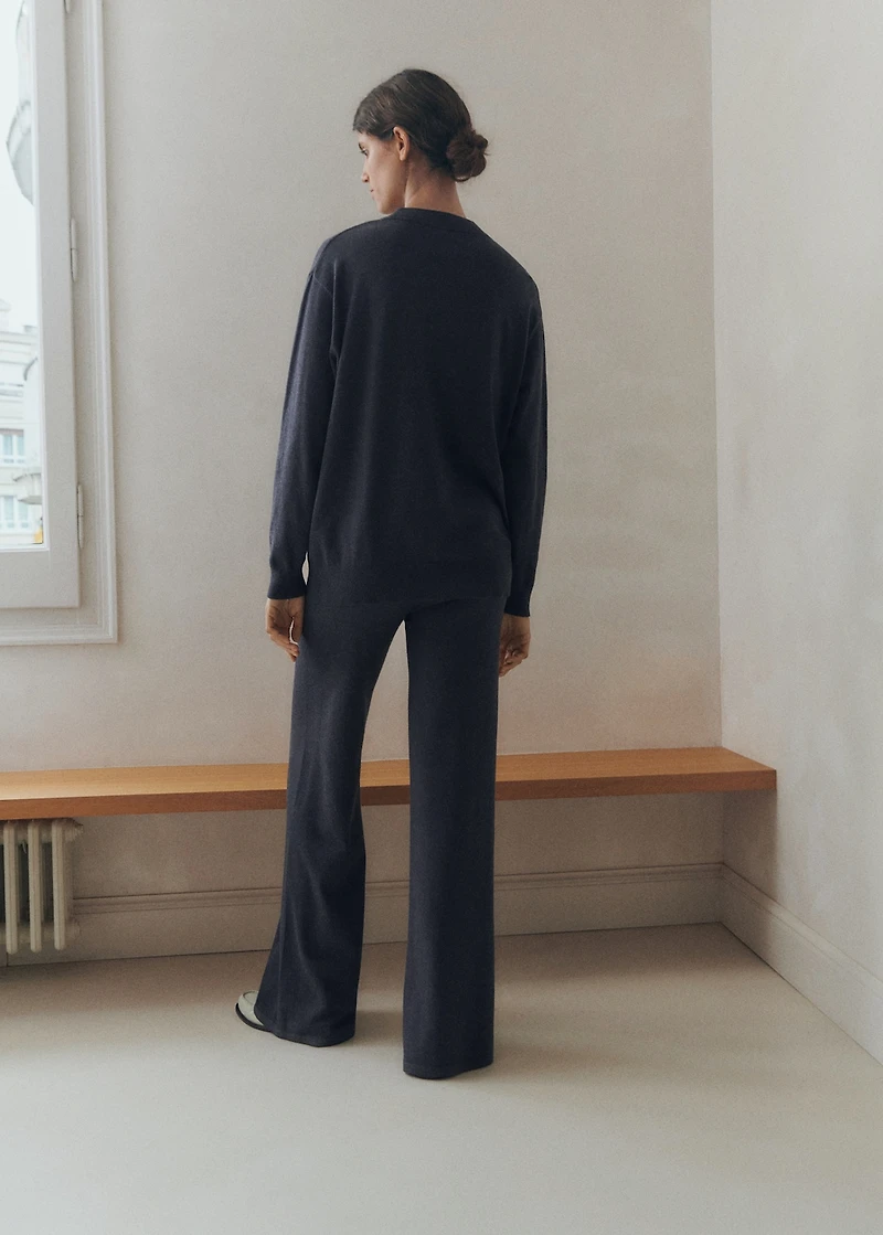 Wide leg knitted maternity pants