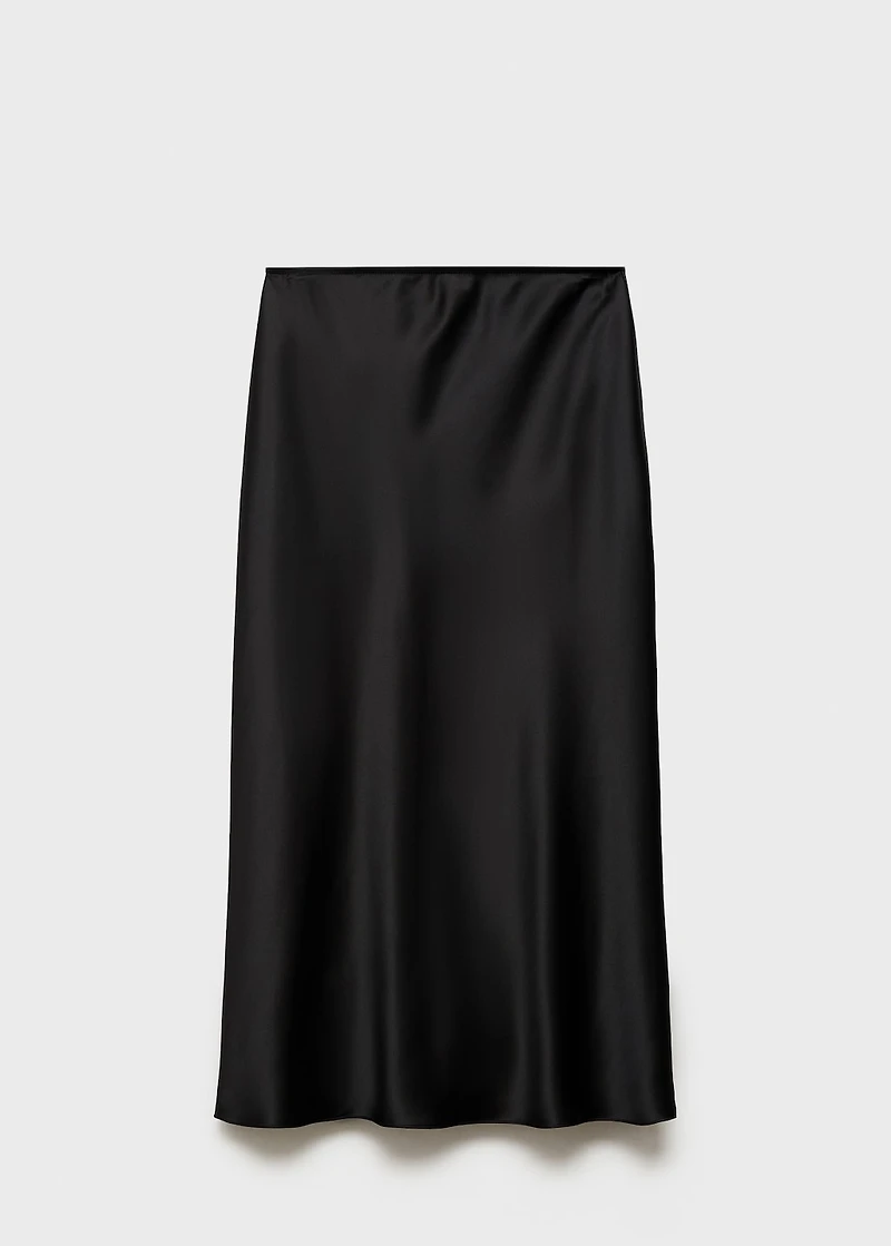 Midi satin skirt