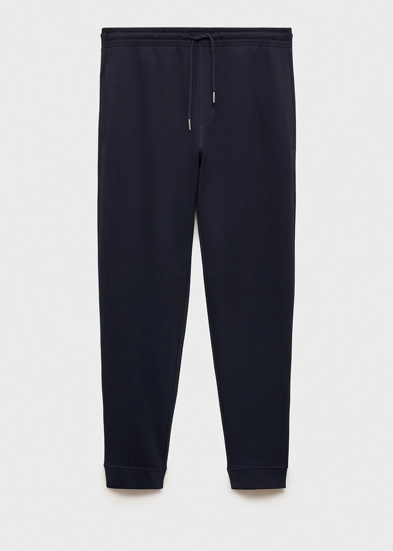 Brushed joggers with elastic waistband