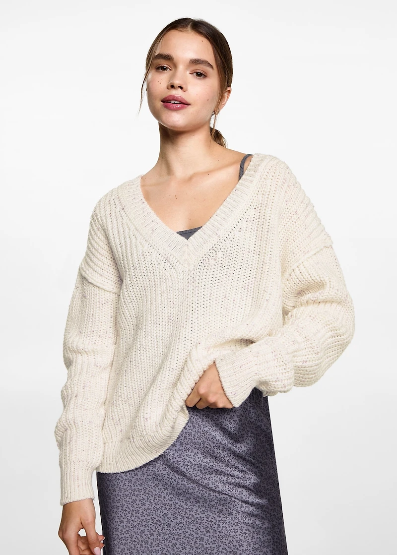 Oversized V-neck sweater