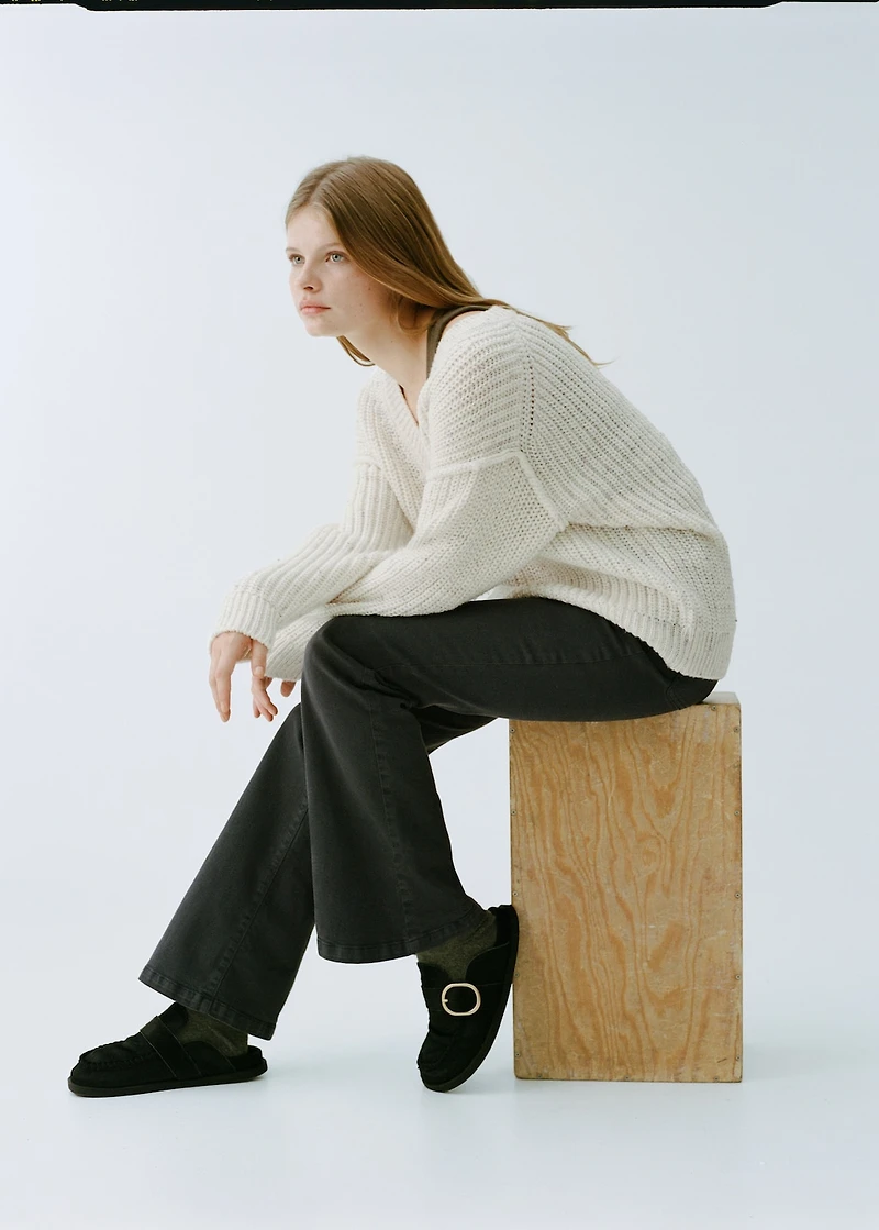 Oversized V-neck sweater