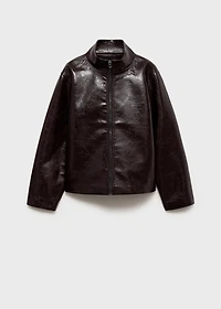 Perkins collar texture jacket
