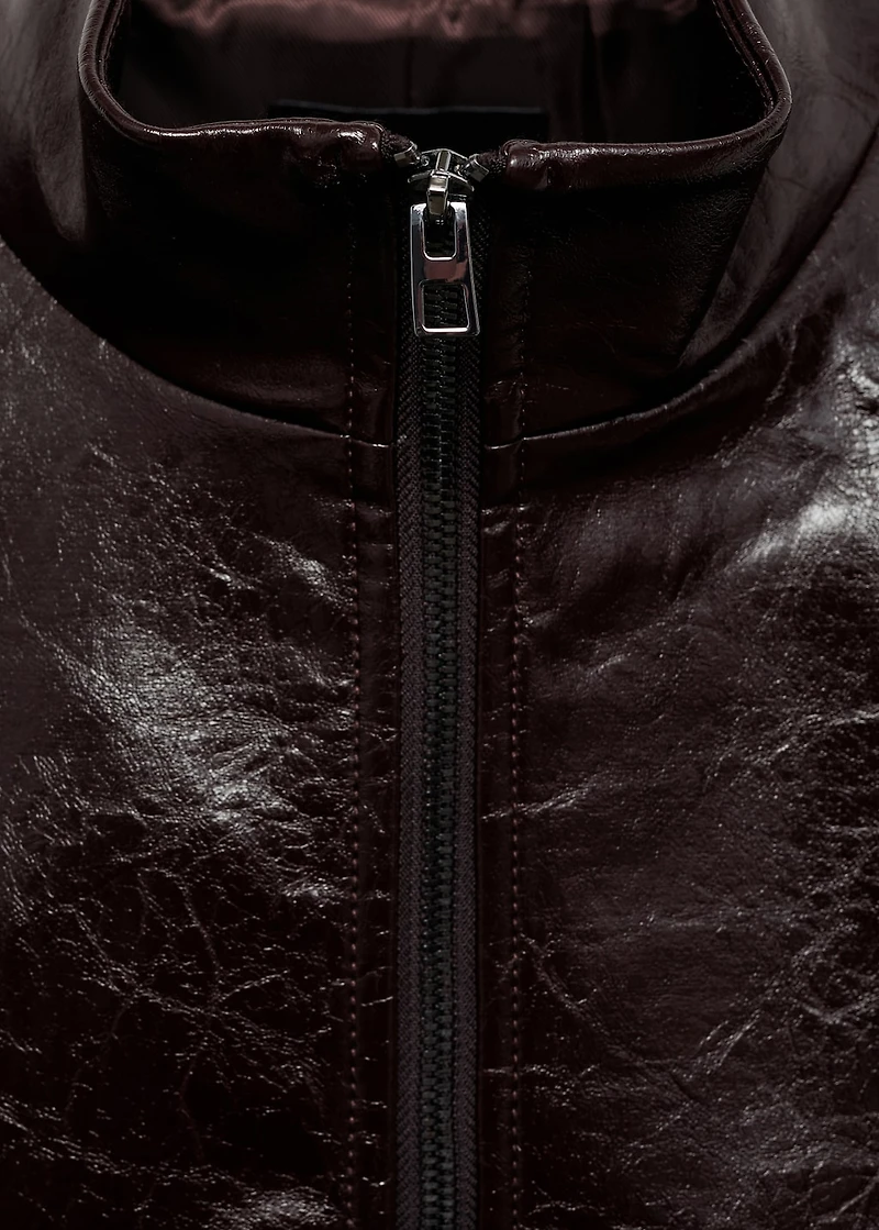 Perkins collar texture jacket