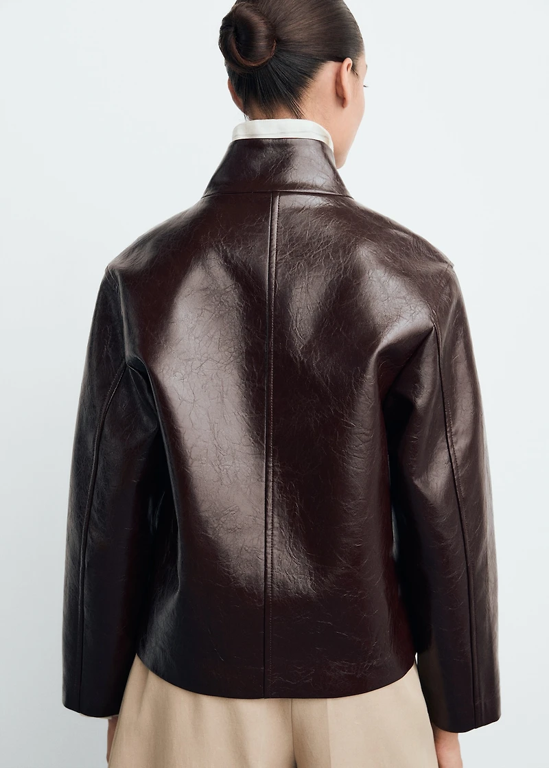 Perkins collar texture jacket