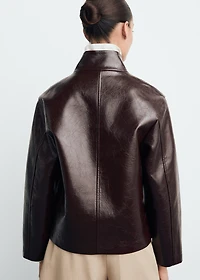 Perkins collar texture jacket