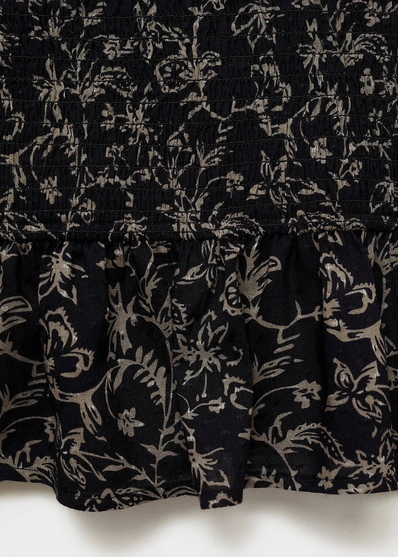 Gathered skirt with ruffle