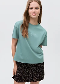 Gathered skirt with ruffle