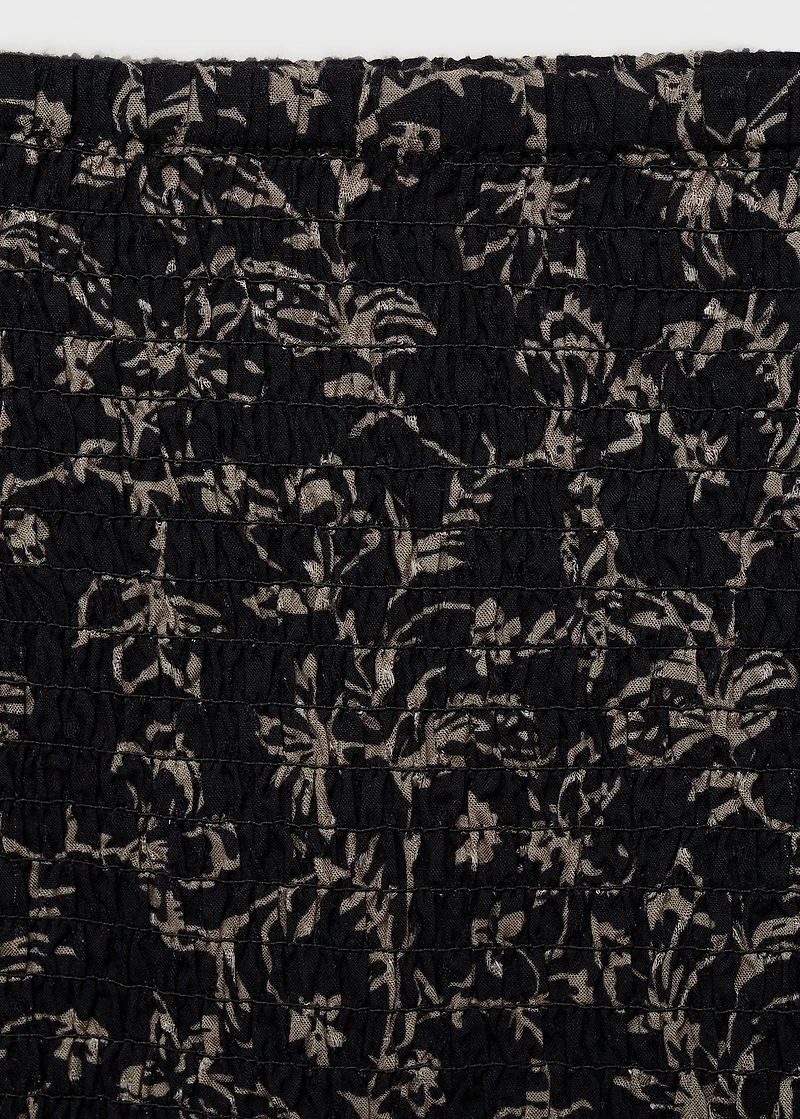 Gathered skirt with ruffle