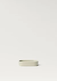 Striped stoneware soap dish