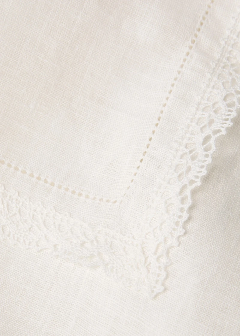 100% linen lace tablecloth for 6 to 8 diners