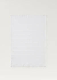 Textured cotton kitchen towel with fringes